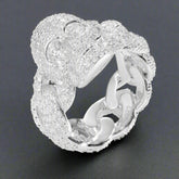 Cuban Skull Moissanite Ring